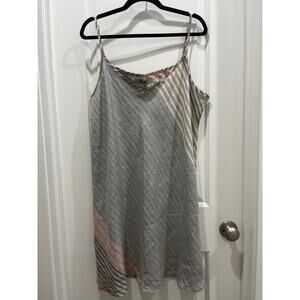 Flax 100% Linen Striped Tank Mini Dress Sz L